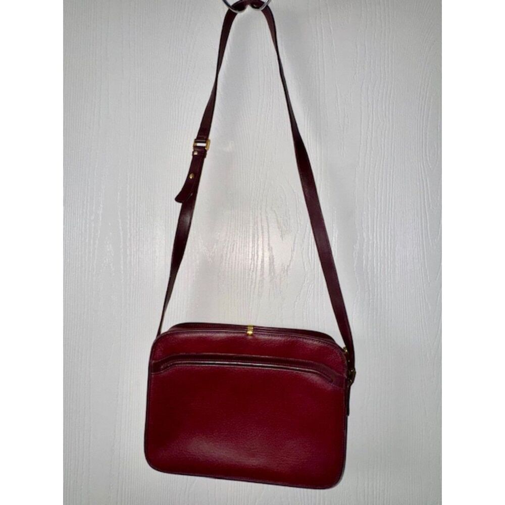 Gucci Vintage Leather Shoulder Bag Burgundy